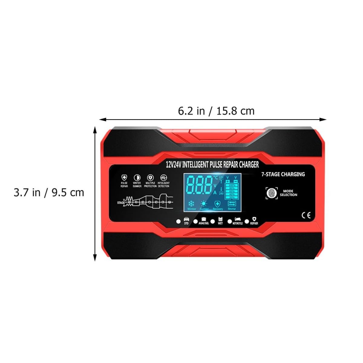 UKCOCO Caricabatterie Intelligente per Auto Riparatore di Batterie Impulsi Manutenzione di Caricabatterie per Veicoli Elettrici e Agricoli