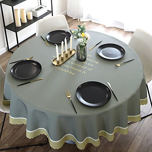 Nappe ronde imperméable en linge anti-taches pour table extérieure