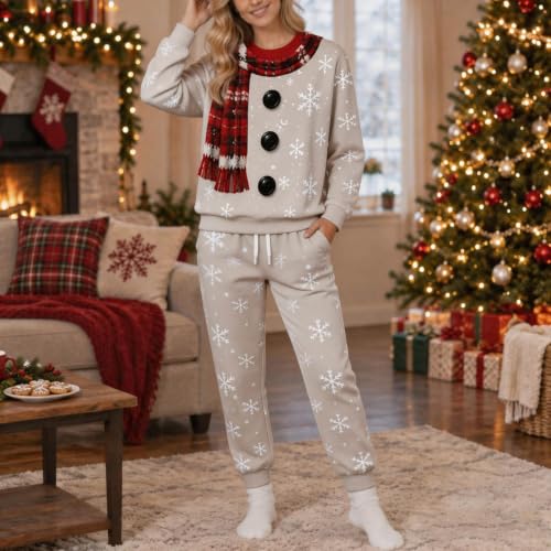 Christmas Outfits For Women Two Piece Sweatsuits Long Sleeve Tops And Pants - image 3