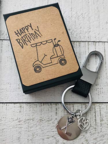 Leather Golf 18th Birthday Keepsake Golfers Key Chain with Gift Packaging for Boy or Girl