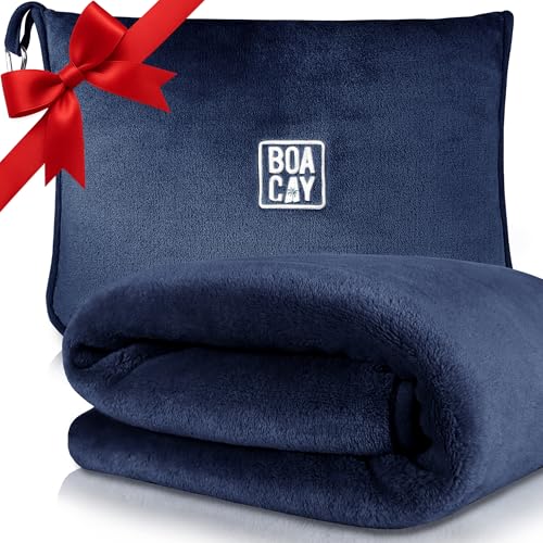 BOACAY Soft & Warm Travel Blanket for Airplane & Car