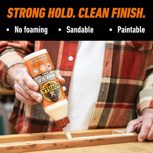 Gorilla Wood Glue, 18 Ounce Bottle, Natural Wood Color, (Pack of 1)