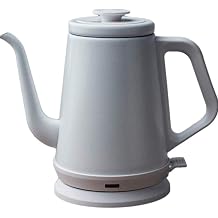Practical and Convenient Electric Gooseneck 220V Stainless Steel Electric Household Classic Teapot 1000Ml Water Heater White ZHHYDF