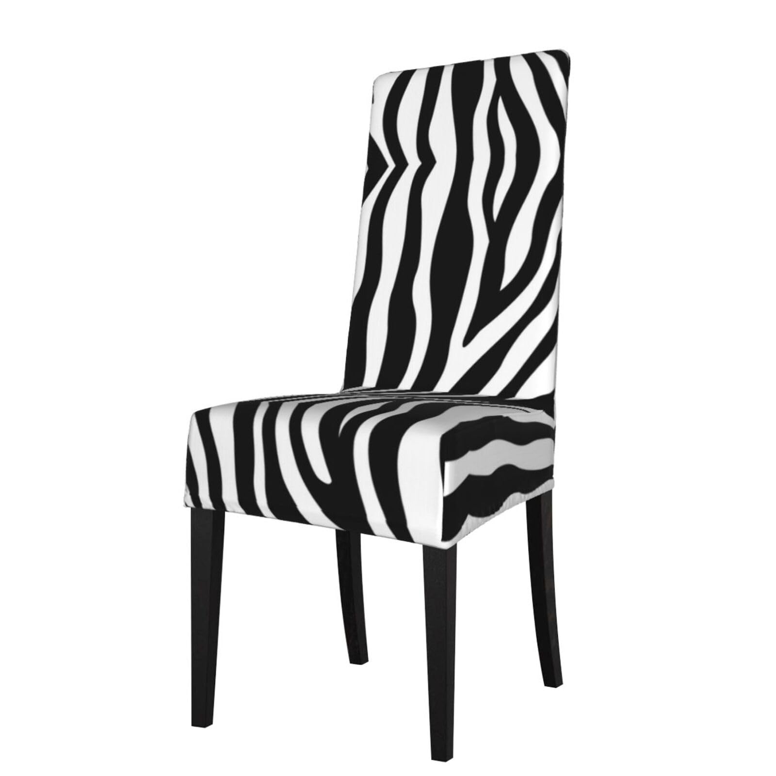 YYHHAOFA Zebra fine lines Prints Dining Chair Throws - Stretchable Polyester-Spandex Slipcovers for Refreshing Your Dining Room Decor