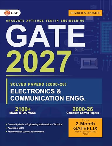 Image of GATE 2027 Electronics & Communication Engineering | Solved Papers 2000-2026 | 27 Years' Previous Year Question Papers with Answer Key | By GKP