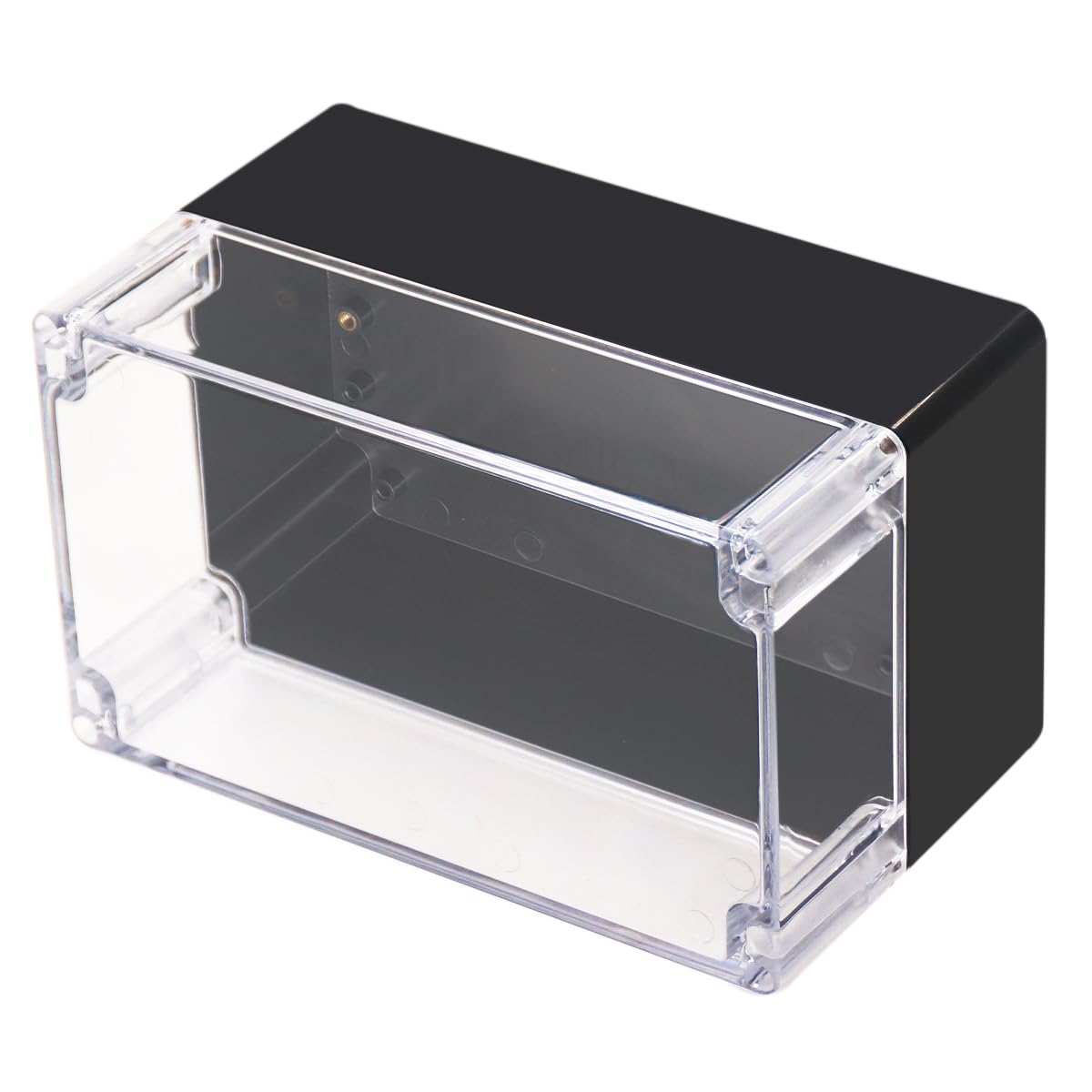 Otdorpatio Project Box IP65 Waterproof Junction Box ABS Plastic Black Electrical Boxes DIY Electronic Project Case Power Enclosure Clear Cover 7.87"x4.72"x4.45"