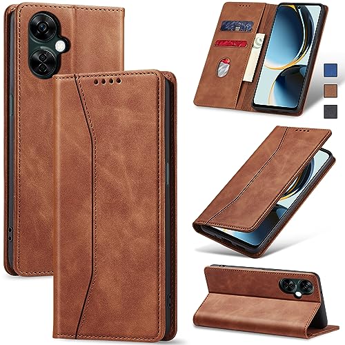 Image of Jasonyu Flip Wallet Case for OnePlus Nord N30 5G,Brown