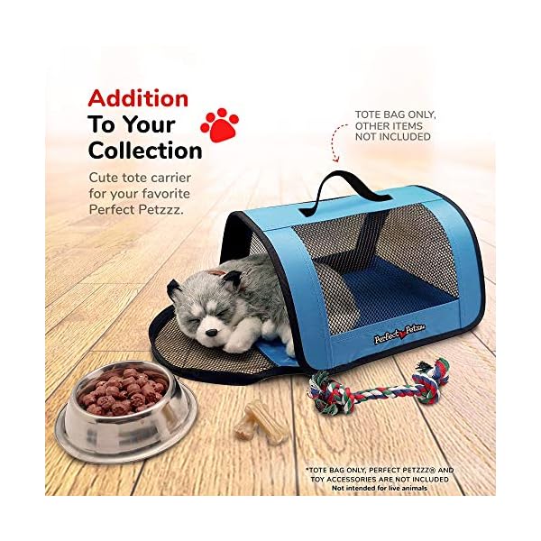 Perfect-Petzzz-Tote-for-Lifelike-Stuffed-Interactive-Pet-Dogs-and-Cats-Nylon-and-Mesh-Toy-Carrier-for-Pet-Animals-Zippered-Carrying-Case-Accessory-Blue Nylon and Mesh Toy Carrier for Pet Animals