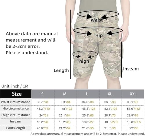 Short de chasse multi-sacs à camouflage CP et coupe ample - 6