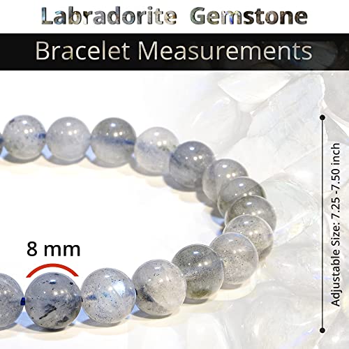 Image of ANAYA AGATE Healing Crystal Bracelet for Women and Men - 8mm Round Beaded Bracelet for Men and Women - Unisex Stretchy Gemstone Bracelet for Healing and Protection