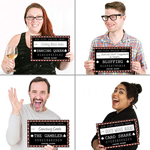Las Vegas - Party Mug Shots - Photo Booth Props Casino Party Mugshot Signs - 20 Count #TOP2