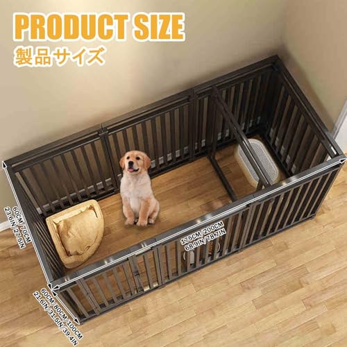 Enclos en fer 7 pièces pliable et robuste pour l'exercice canin