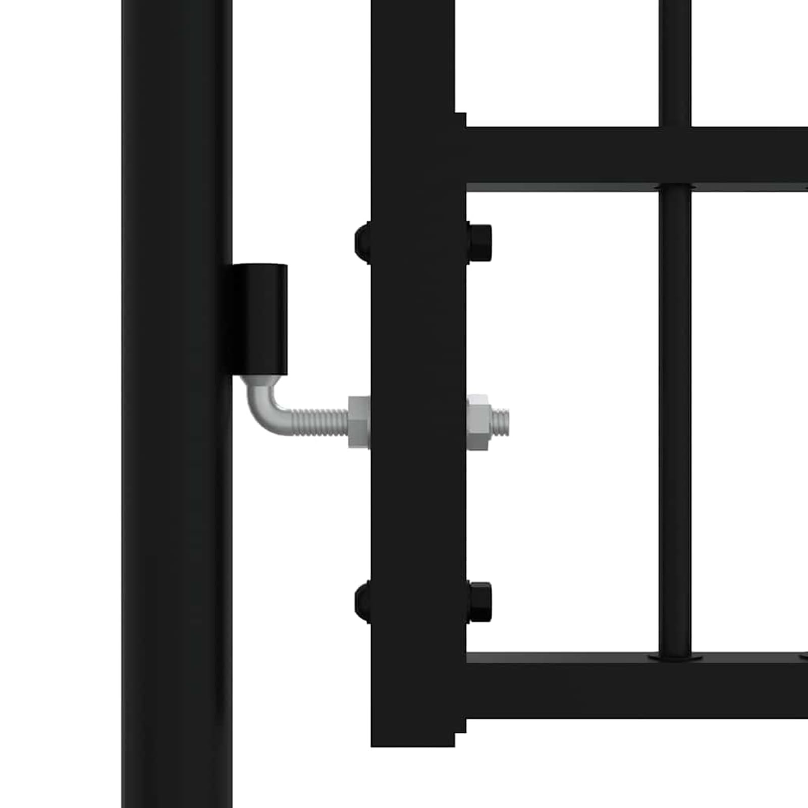 Tidyard Cancello per Recinzione in Acciaio Verniciato a Polvere, Design Sicurezza, Chiusura Rapida, Dimensioni 406x198 cm, per Giardino