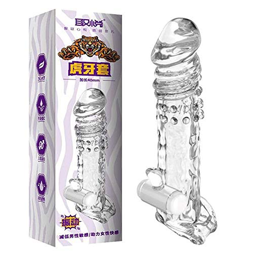 Capa Peniana Transparente Tiger com Vibro 12 Velocidades (Transparente)