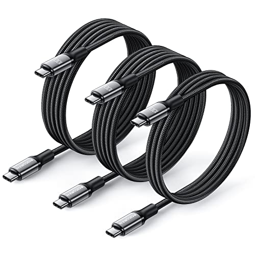 Rocoren USB C auf USB C Kabel 100W [3 Stück/2m+2m+1m] PD3.0 QC4.0 5A Typ C Schnellladekabel Kompatibel mit MacBook Pro/Air iPad Pro/Air iPhone 16 15 Pro Samsung Galaxy PS5 Switch Pixel Tablets usw.