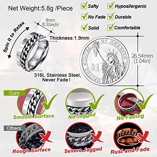 FaithHeart Norse Viking Spinner Runes Ring Stainless Steel/Gold Plated Rotatable Band Rings for Men Women- Can Personalized Engrave4