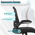 FelixKing Office Chair, Ergonomic Desk Chair Breathable Mesh Chair with Adjustable High Back Lumbar Support Flip-up Armrests, Executive Rolling Swivel Comfy Task Computer Chair for Home Office - Image 3
