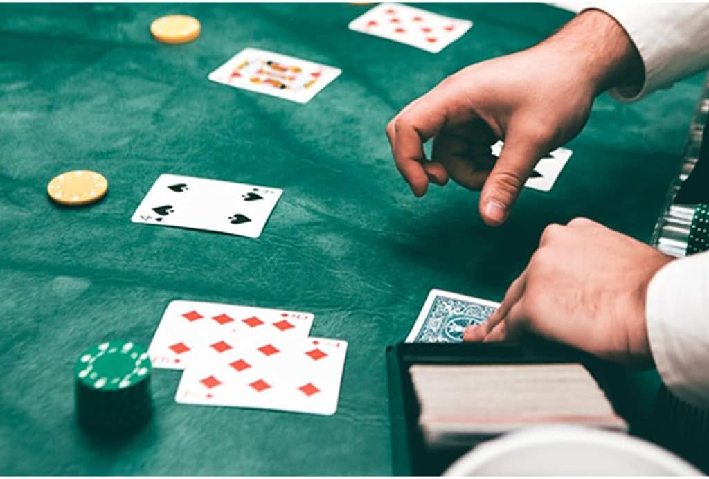 Rubber Poker Table Pad, Durable Comfortable Anti-Slip Poker Tabletop Layouts Mat Tablecloth with Storage Bags, Card Game Accs - 120x60cm