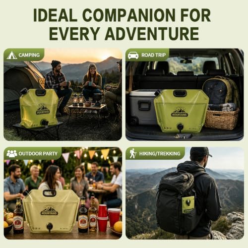 2 Pack Camping Water Container, 2 Gallon Collapsible Water Jug with Spout — view 6