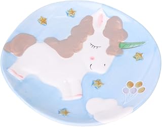 Toyvian Prato De Armazenamento De Lanche Prato De Cerâmica Aperitivo Unicórnio Pratos De Jantar Infantis Pratos De Jantar De Porcelana Louça Infantil Talheres De Porcelana Para Crianças