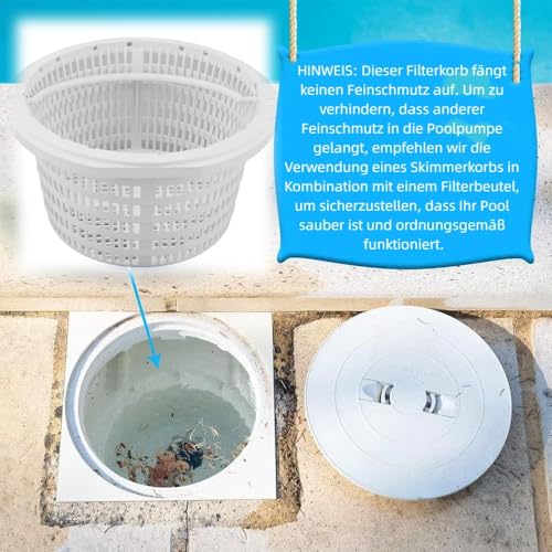 Yctze Skimmer Korb 19 cm Pool Sieb Innendurchmesser 16 cm Durchmesser Mehrzweck-Skimmer-Filterkorb für Effektive Poolreinigung Ersatz-Skimmerkorb Pool Vorfilter
