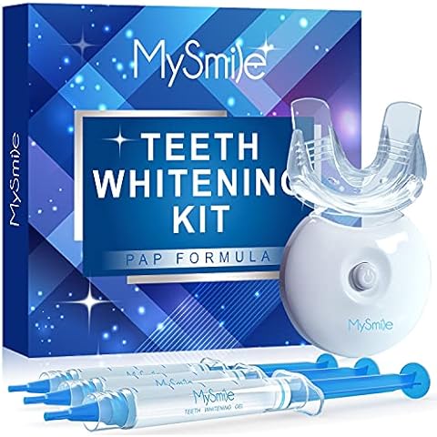 MySmile Teeth Whitening Kit, Non-Sensitive Teeth Whitener Kit with 3 Teeth Whitening Gel & Light, 10 Min Fast-Result Home Tooth Whitening Dental Care Help Remove Teeth Stain from Coffee,Peroxide Free Cover