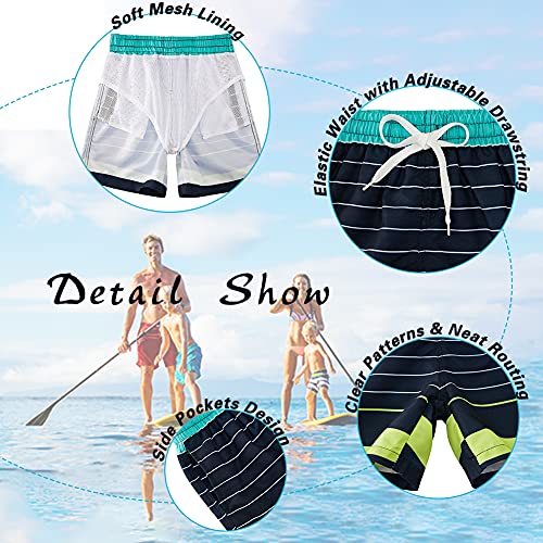 Image of Cozople 7-16T Teen Boys Swim Trunks Quick Dry UPF 50+ Swimwear Bathing Suit for Big Boys Beach Swim Boards Shorts