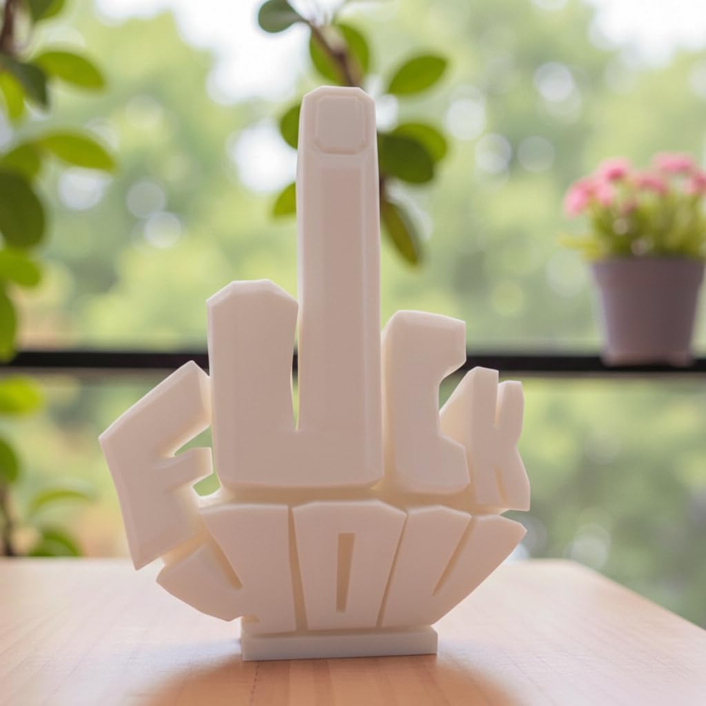Middle Finger Phone Stand Middle Finger Multi Device Stand Middle Finger Tablet Stand Funny Phone Holder for Laptop, Tablet, Middle Finger Phone Stand for iPhone Android Phones, Made in USA (White)