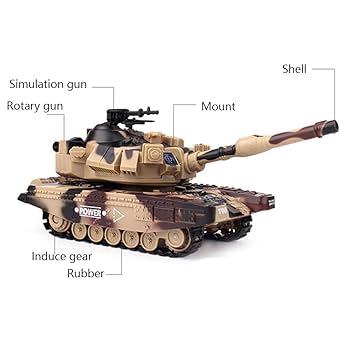 Amazon.co.jp: DBXMFZW 1/32 RC 軍用戦車 10.6IN 2.4G リモート
