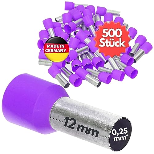 Embout de câble pour éviter l'effilochage 0,25 mm² Kalitec AE02512VI cuivre étamé 12 mm