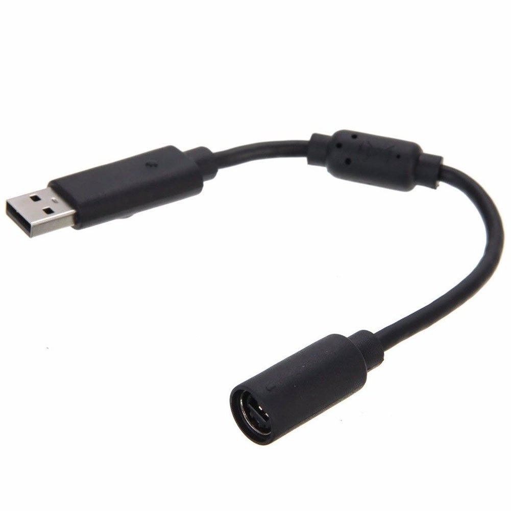 Pxiryanlow Black USB Breakaway PC Cable Cord Adapter Converter for Xbox 360 Controller Cables and Adapters
