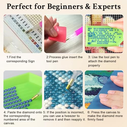 Image of HASTHIP 5D Diamond Painting Kit for Adults 40x30cm, Pre-Printed Bookstore Scene Diamond Art Kit with Full Drill Rhinestones & Tools, DIY Crystal Art Craft Kit for Home Wall Decor & Gift