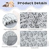 Omtofo 5 Stück Flanell Hundedecke Flauschig, Katzendecke, Waschbar, Haustierdecke für Kleine Mittlere Hunde Katzen, Kuscheldecke Hund, 60 x 40 cm, Grau