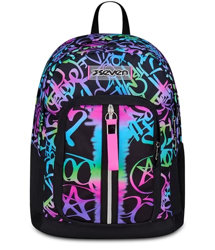Seven Zaino Doppio Scomparto New Fit, Viola, Tasca Porta Borraccia, Maxi Capienza, Schienale Preformato, Zaino Scuola, Bambina e Ragazza