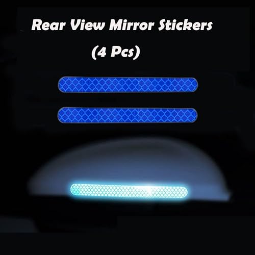 Miniatura 4 de Juego de calcomanías reflectantes fuertes para automóvil, 40 unidades, llanta de rueda, 2 juegos de maletero, parachoques, espejo retrovisor y