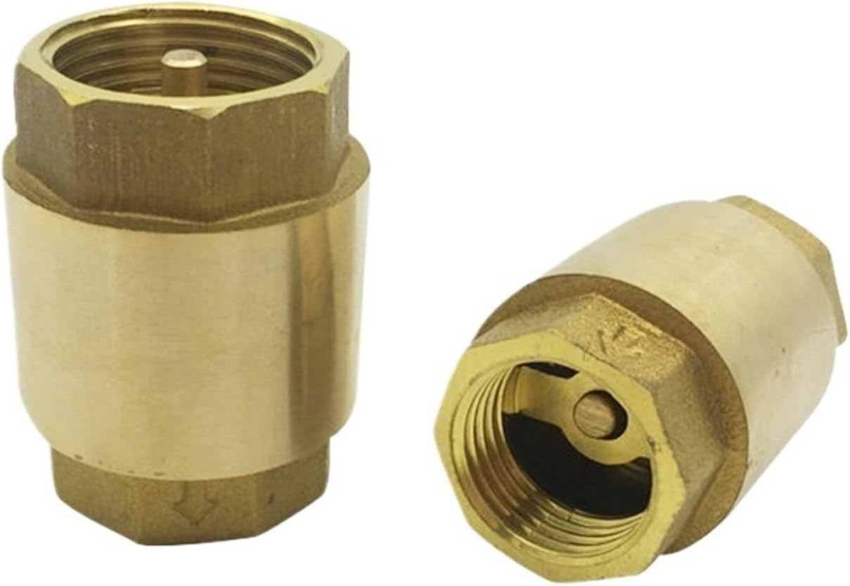 1pcs 1/2" 3/4" 1-1/2" Female Thread NPT Brass Thread In-Line Spring Check Valve One-Way Anti Backflow Valve Water Control Float Valve(1")