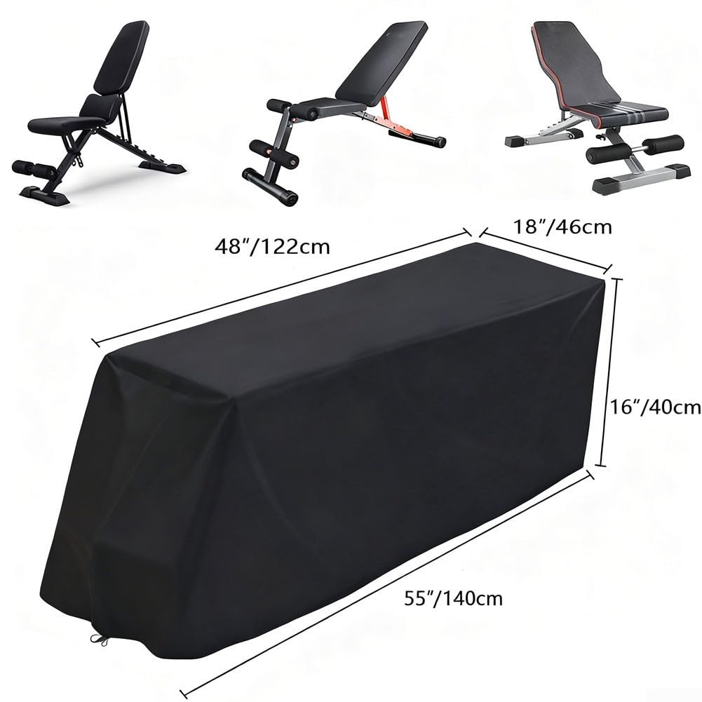 Funda de banco impermeable para equipo de gimnasio en casa, compatible con bancos de peso estándar y estaciones de entrenamiento ajustables para interiores y exteriores