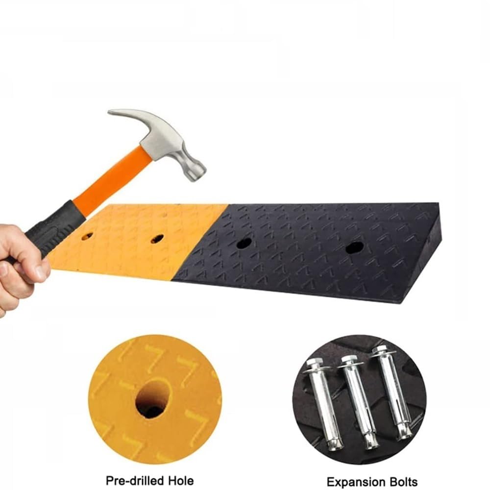 COKYIS Rampas De Bordillo para Silla Ruedas, Rampa De Umbral per Coche, Rampas De Acera De 3-5 Cm Alto, Rampa De Acceso De Goma Antideslizante (Size : 100 * 15 * 4cm)