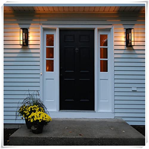 C Cattleya 2-Pack Brass Outdoor Wall Light Fixtures Exterior Waterproof Wall Lantern Sconce For House Patio Garage Outdoor Porch Light Wall Mount With Unique Tempered Glass Door Design #TOP6