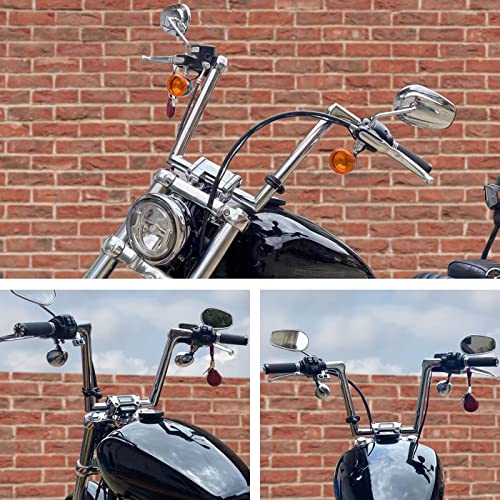 Yhtimiox 14" Rise Fused Handlebar Chrome Motorcycle Ape Hangers Bar Compatible With Harley Dyna Softail Sportster Softail Road King #TOP4