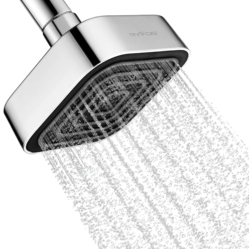 Ryfos India’s 1st Lifetime Support Brand, R2015OS, ABS, 6-INCH, Shower Head | Single Flow Rain Shower Head For Bathroom | Overhead Shower | Chrome Fin
