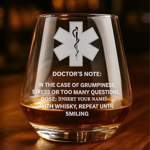 Beam & Etch – Personalised Engraved Whisky Glass – Custom Allegra Tumbler 345ml – Humorous Gift for Birthday, Father’s Day, or Any Special Occasion – Empty Whisky Glass for Him or Her