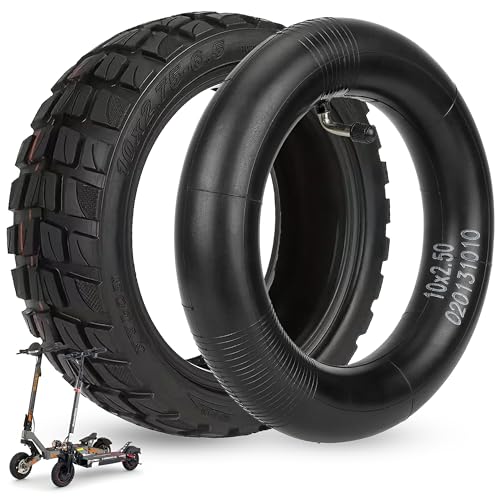 ANSENI Neumatico Cubierta 10 pulgadas 10x2.75-6.5 Rueda Todoterreno Tubeless para Patinete Eléctrico Smartgyro Speedway,Rockway,CrossOver,Kukirin G3,Urban Glide E-Cross Pro (1 Rueda y 1 Camara)