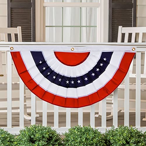 Evergreen 2 X 4 Feet American Flag Bunting | Pleated Fan Design | Durable Weather Resistant Material | Patriotic Outdoor And Indoor Décor For Home And Garden #TOP3