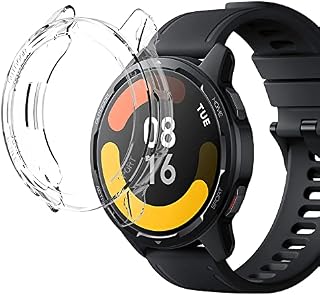 KONEE Etui kompatybilne z Xiaomi Watch S1 Active, kompleksowe etui ochronne z folią ochronną na wyświetlacz, [odporne na plamy] [odporne na zarysowania] ultracienkie etui ochronne z TPU do Xiaomi Watch S1 Active - przezroczyste