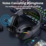 Casque de jeu sans fil, au-dessus de l'oreille BT Casques de jeu avec micro omnidirectionnel clair, faible latence, LED Lumières, pour PC (Noir+sans fil BT Version anglaise)