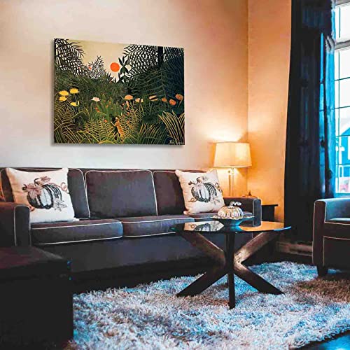"Neger aangevallen door een Jaguar" door Henri Rousseau Schilderij Canvasafdrukken Voor Muur Foto's Thuis Woonkamer Decoratie Moderne Keuken Muurkunst voor Slaapkamer (20x25cm, niet ingelijst) - Image 5