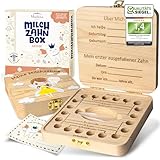 Madlino® Zahndose Milchzähne Mädchen & Jungen inkl. Zahnfeebrief & Lupe - Milchzahndose personalisiert aus Holz - Zahnfee Geschenke - Zahnbox Milchzähne - Die Zahnrettungsbox für den Wackelzahn