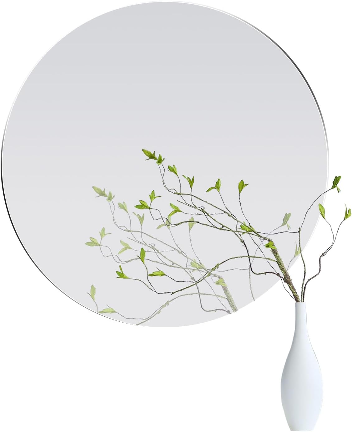 12'' Round Glass Mirror HD Large Makeup Circle Mirror for Wall Decor, Bathroom, Bedroom, Vanity, Living Room etc,