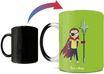 Morphing Mugs Rick and Morty Evil Morty Smith - One 11 oz Color Changing Ceramic Mug Image Revealed When HOT Liquid Is Added! | Heat changing ceramic mug | Hidden design reveal | Home, office or travel use